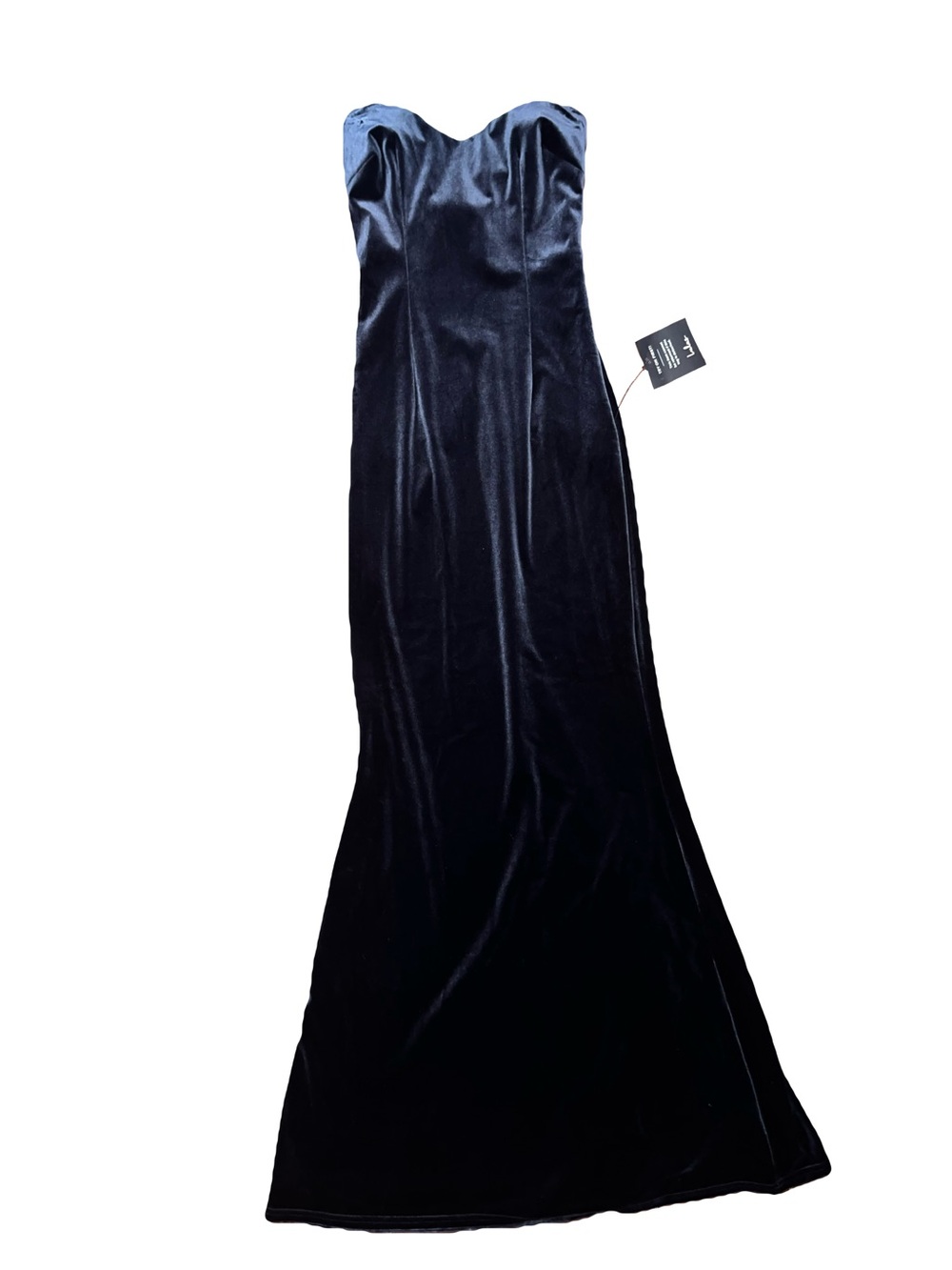 Lulu's Strapless Navy Velvet Gown